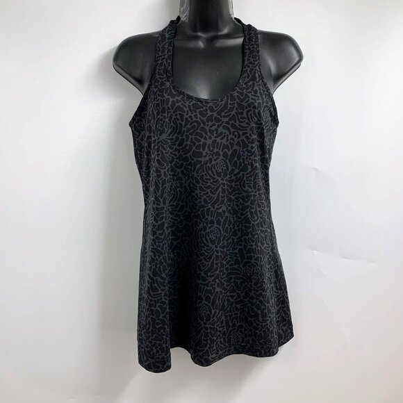 Lululemon Racerback Floral Print Tennis Workout Yoga Tank Top Size 4 - Picture 1 of 9